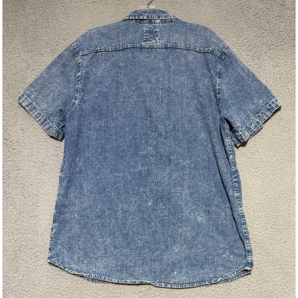 Levis Lightly Distressed Denim Button Shirt Mens XL Blue Cotton Bundle Wash